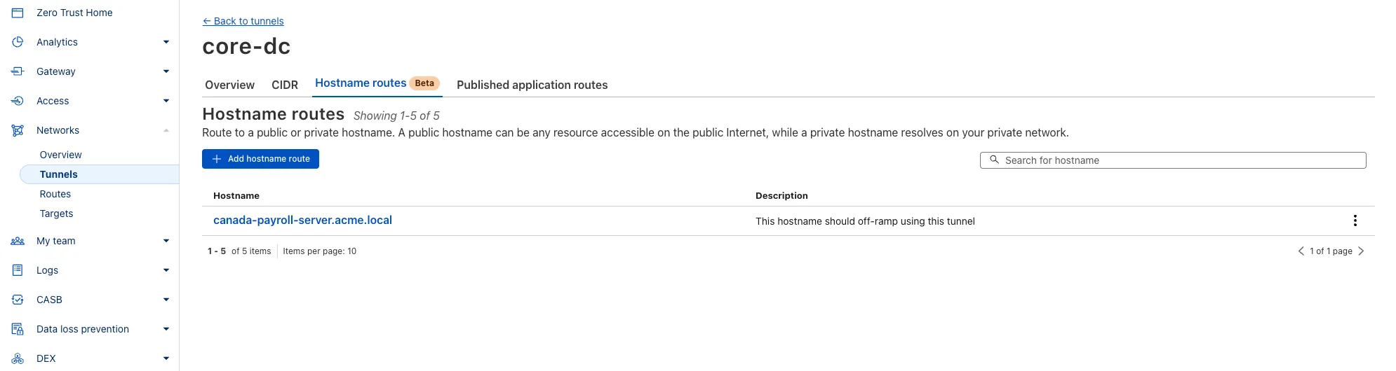 Hostname-based routing in Cloudflare Tunnel